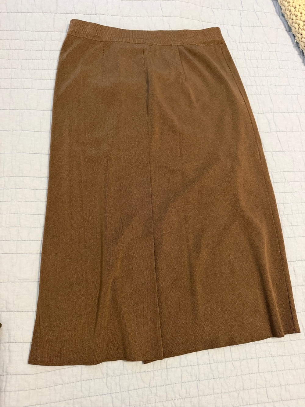 Misook Rich Brown A-Line Midi Skirt